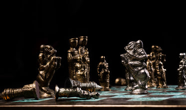 battling knights on a chess board