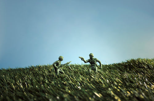 battling toy soldiers
