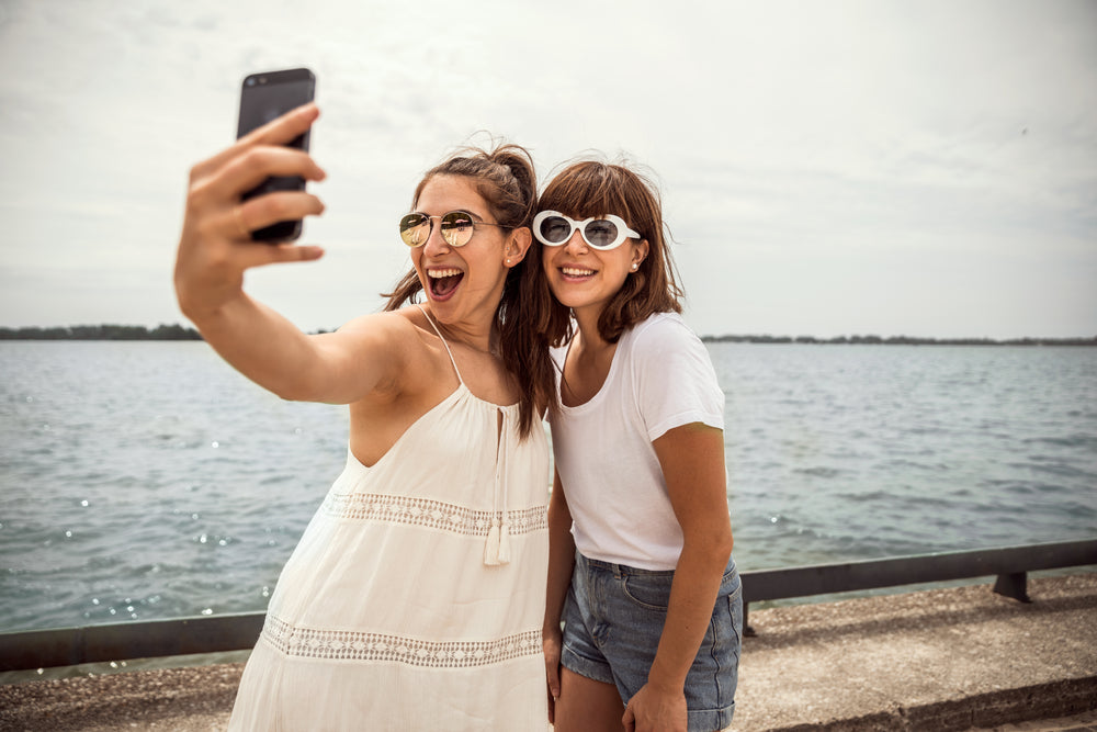 selfie na beira do lago