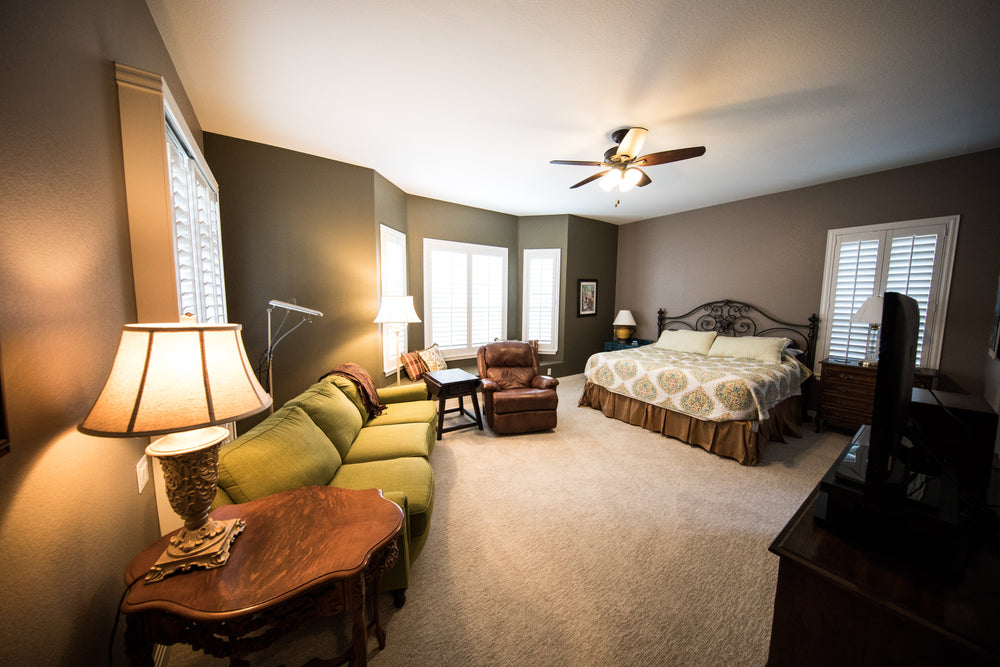 bedroom in neutral tones