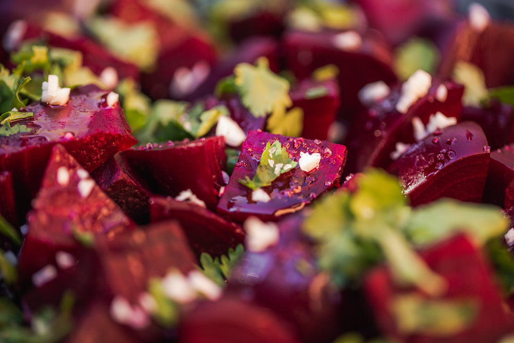 beetroot salad with garlic and parsley