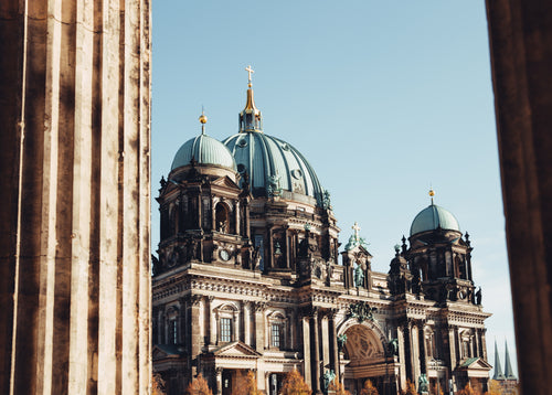 berlin cathedral through columns
