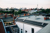 berlin city rooftops on overcast day