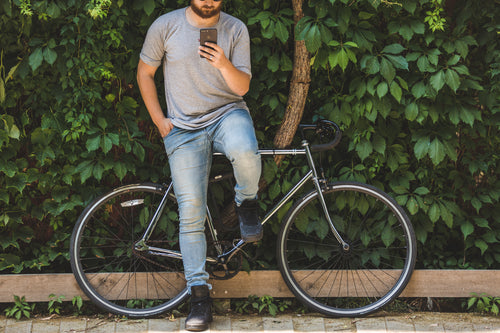 bike and phone