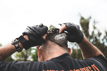 biker ties bandana