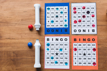 bingo game flatlay