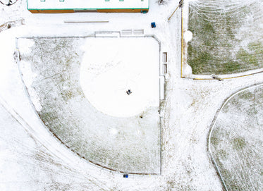 bird's eye view of snow-covered fields