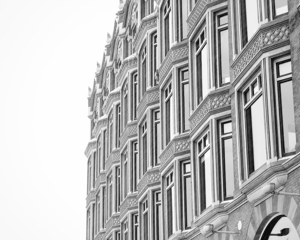 black and white classic architecture