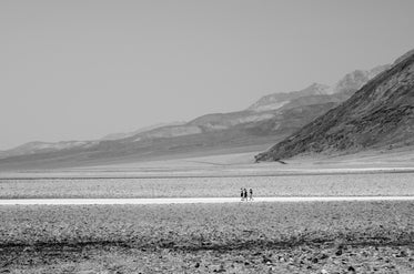 black and white desert scene