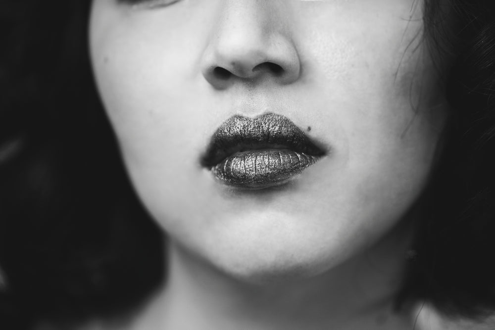 black and white lips