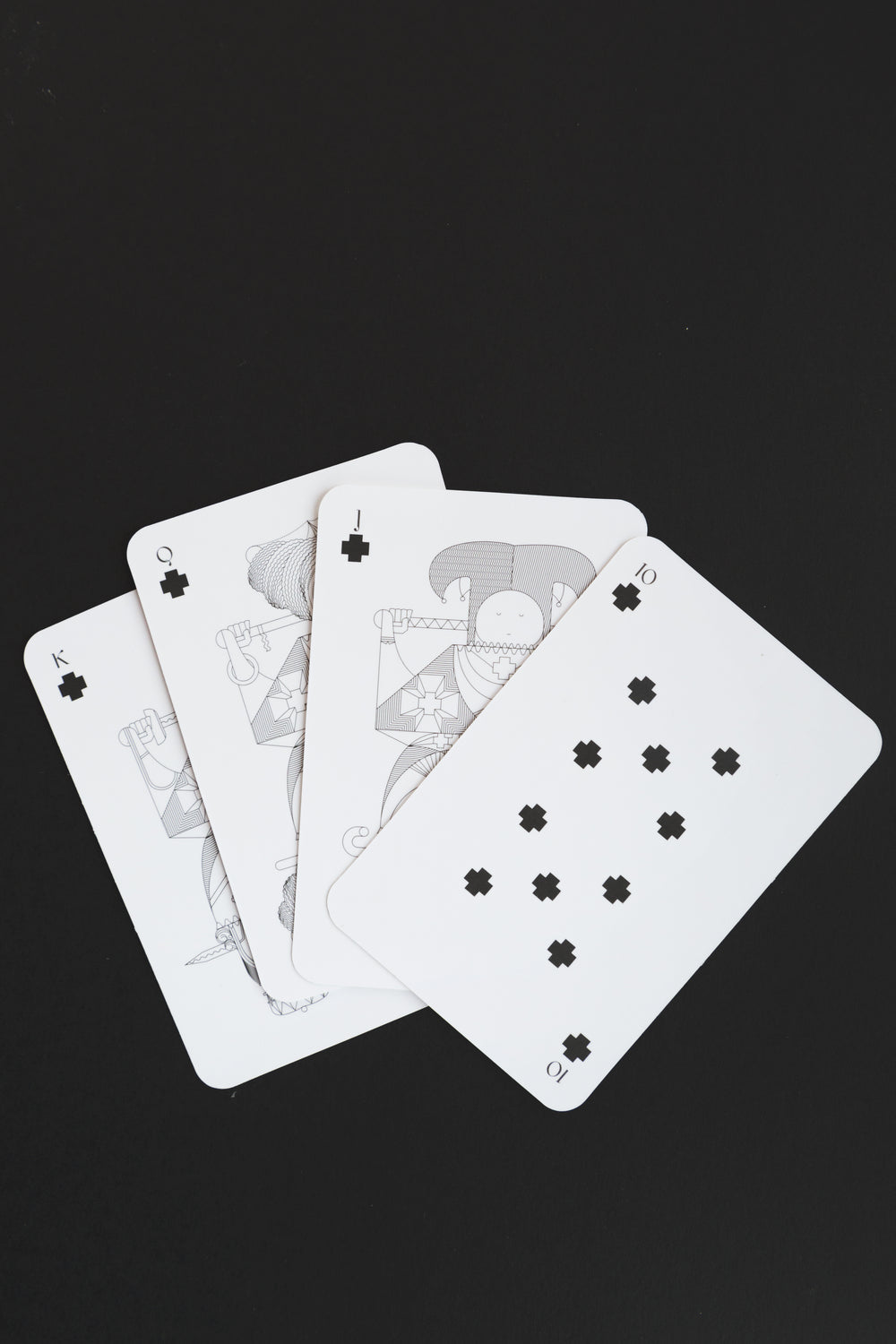 black and white playing cards