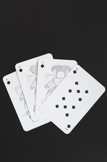 black and white playing cards