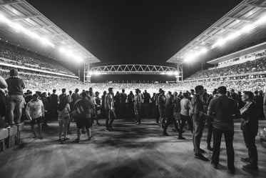 black and white stadium