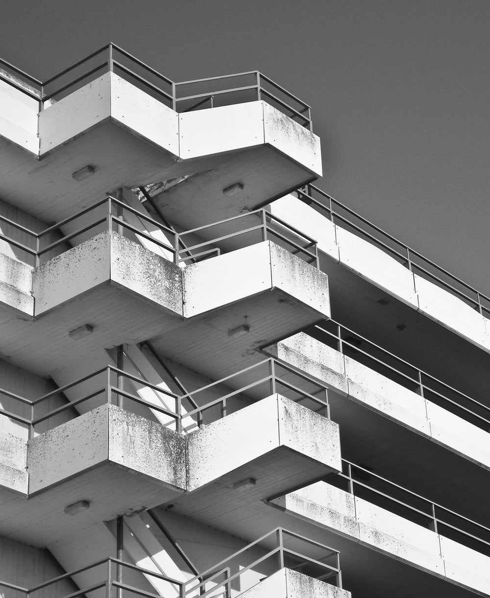 black and white stair architecture