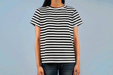 black and white stripe tee