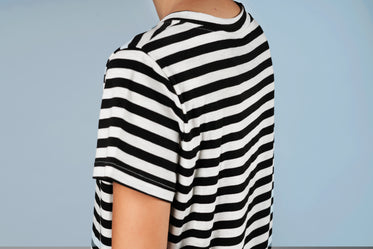 black and white striped top