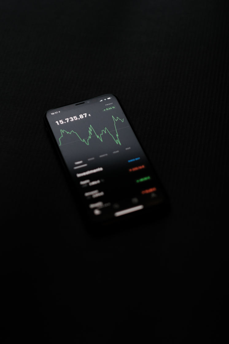 Black Background Photo Of Cellphone With Graphs