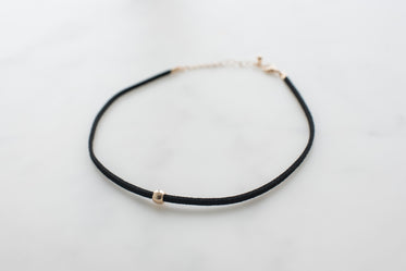 black choker gold bead