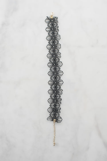 black floral choker necklace