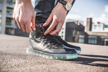 black hightop led shoes