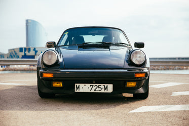 black sports car front view