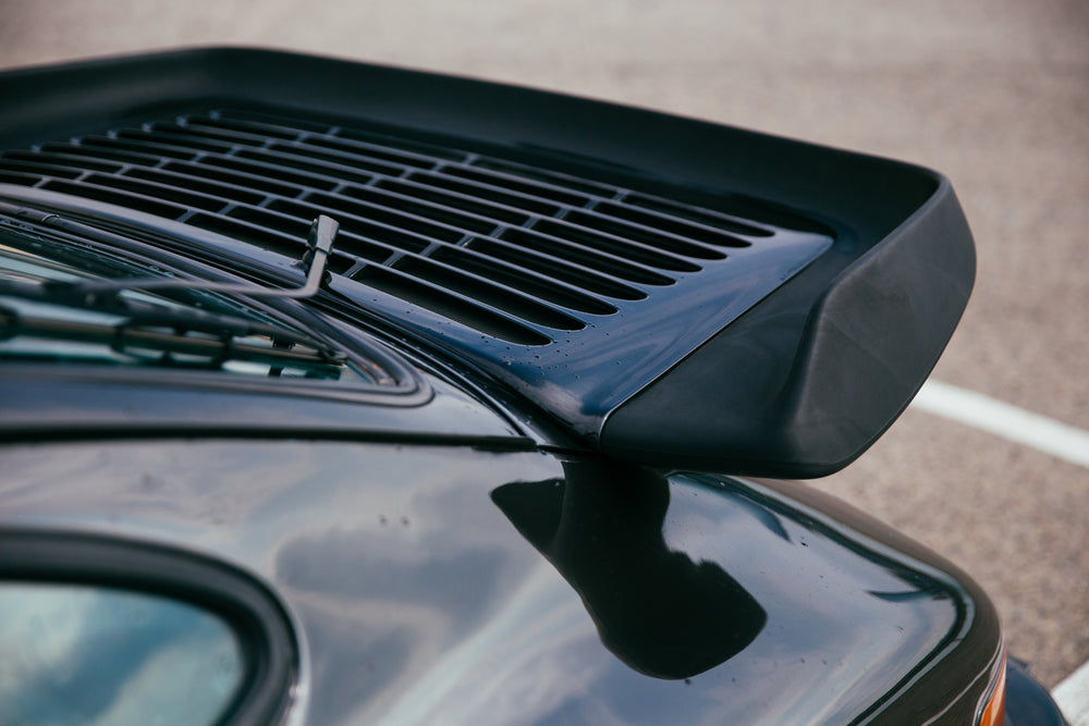 black sports car spoiler