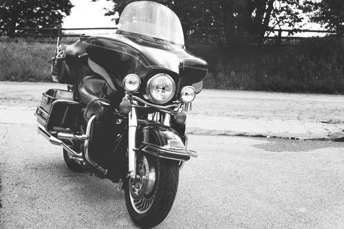 black & white motorcycle