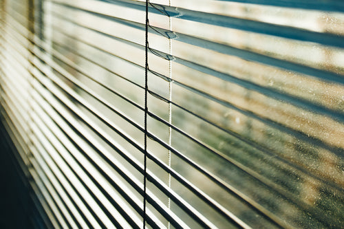 blinds and dusty window