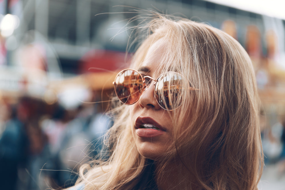 blonde hair sunglasses