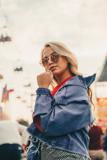 blonde model posing