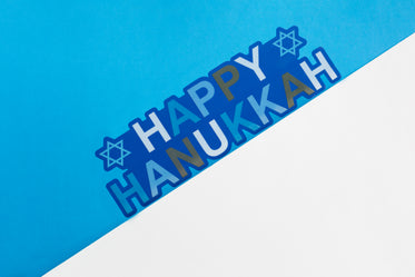 blue and white happy hanukkah