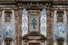 blue and white tiled church