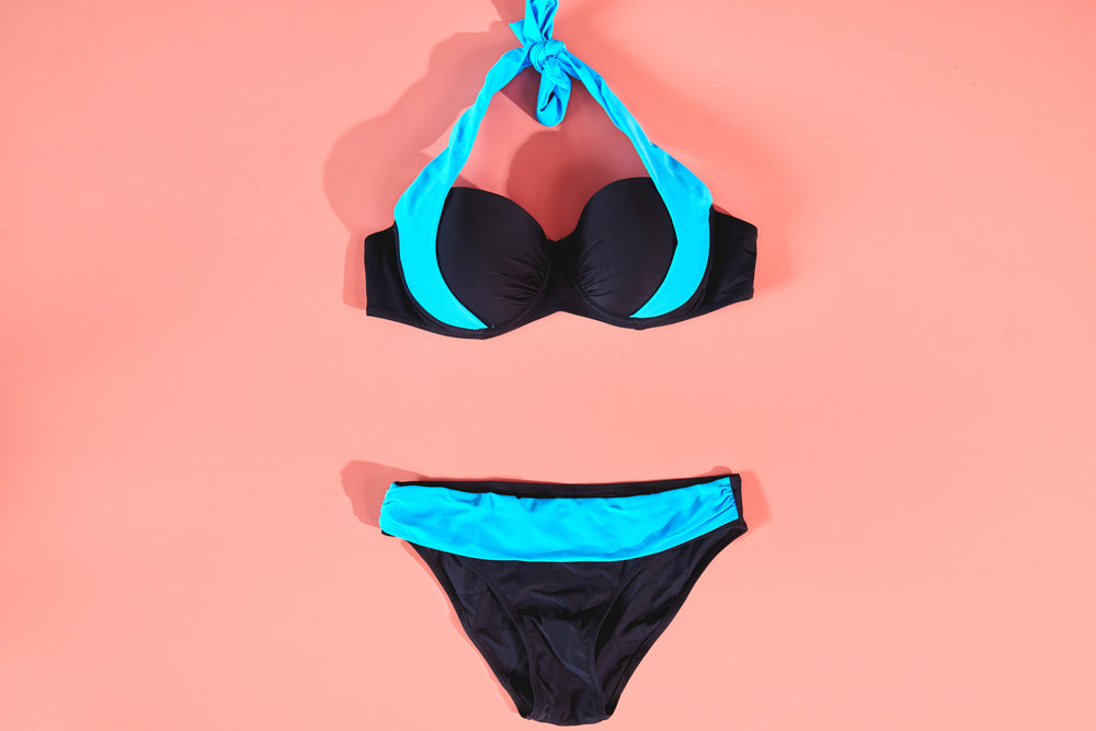 blue & black bathing suit