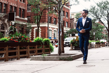 blue formal suit urban businessman