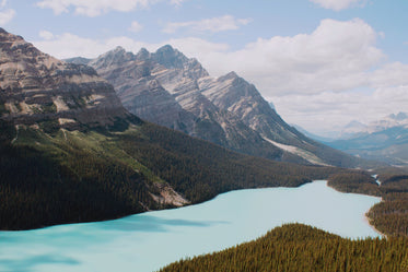 blue lake and rocky mountains