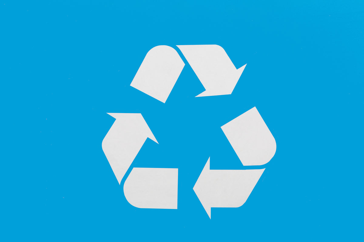 blue recycle sign