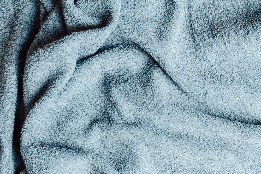 blue terry cloth towel