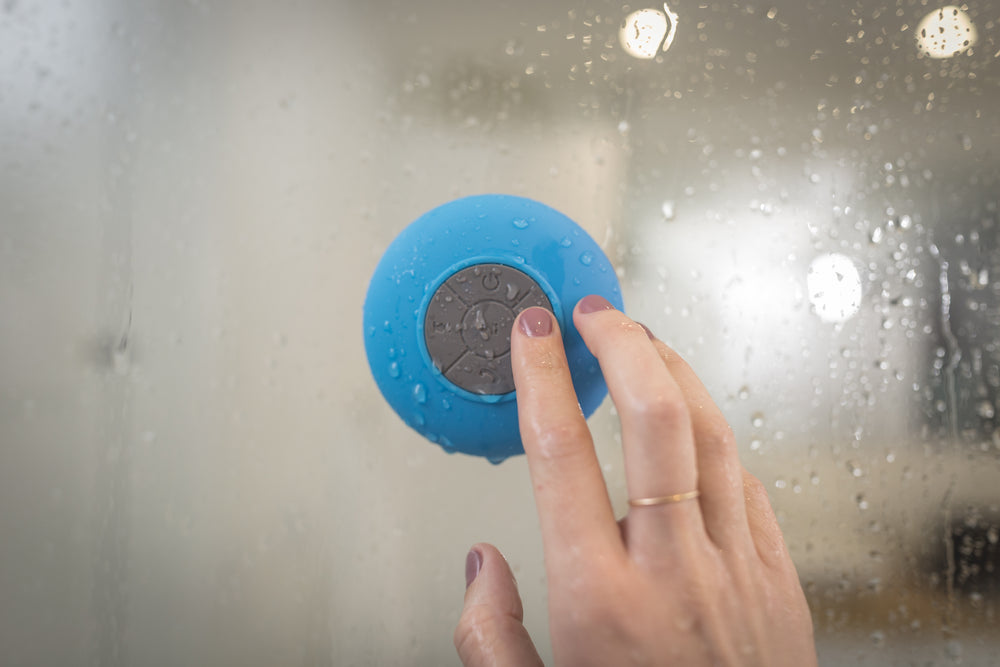 blue waterproof speaker