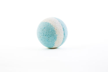 blue and white bath bombs