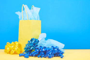 blue yellow gift wrap