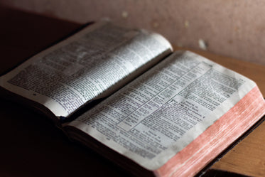 book laid in focus open on a wooden table