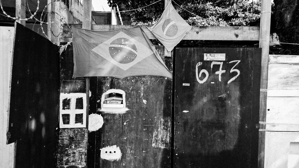 brazil banner above outdoor wall