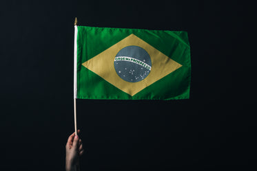 brazilian flag against black