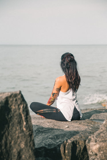 breathing and yoga by the sea