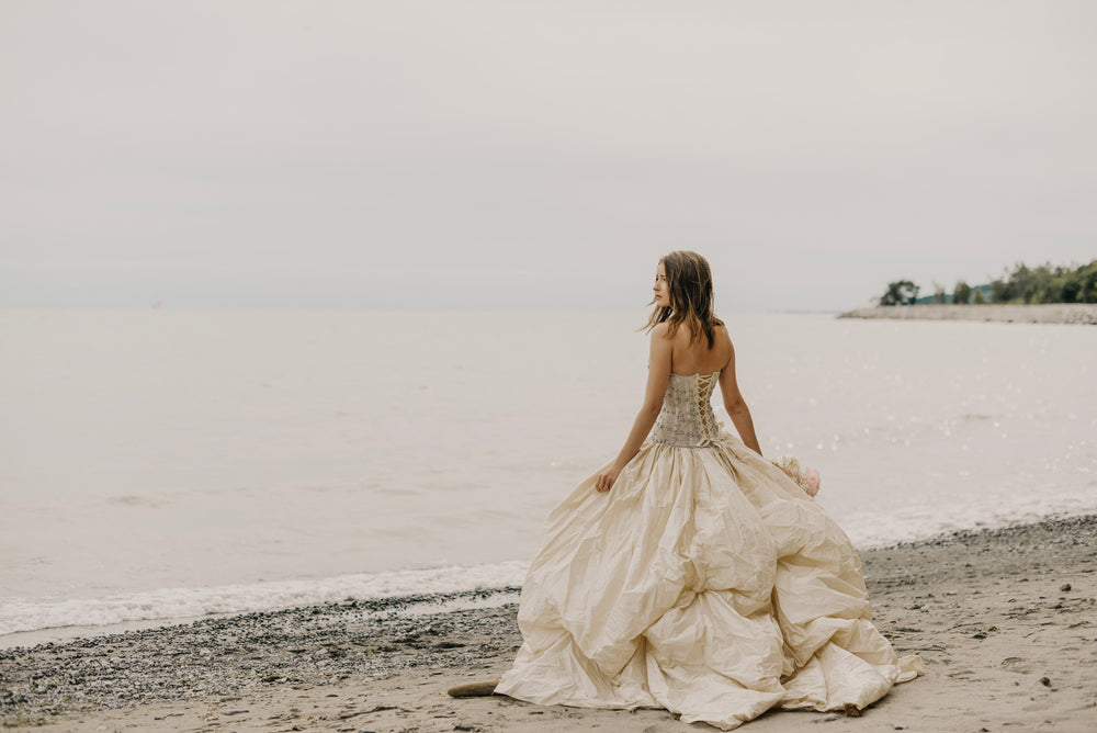 bridal fashion on beach