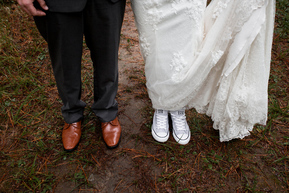 bride and groom shoes