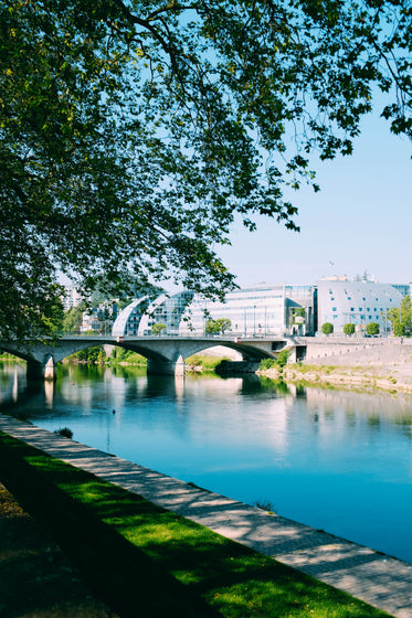 bridge over blue river