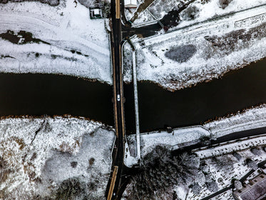 bridges over winter river