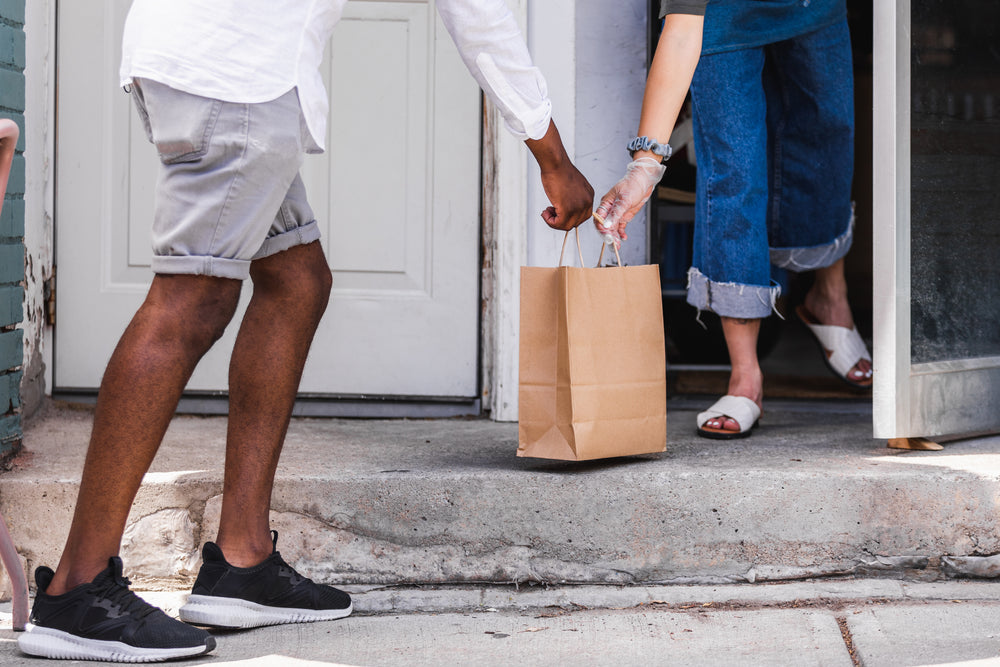 brief exchange during curbside pickup