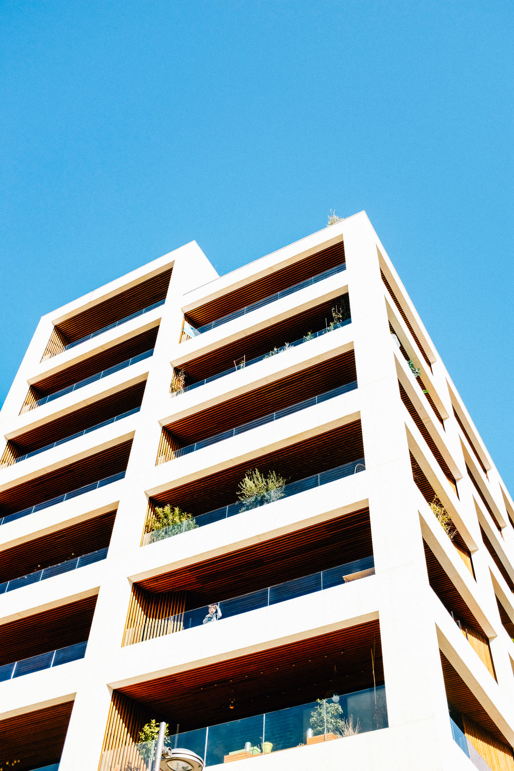 bright reflections of modern building exterior